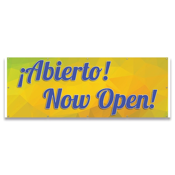 Abierto Now Open Banner Concession Stand Food Truck Single Sided